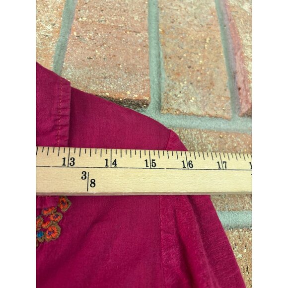 Great Northwest Indigo Embroidered Hot Pink Button-Down Shirt L - Picture 6 of 11